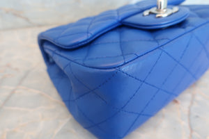 CHANEL/シャネル ミニマトラッセシングルフラップチェーンショルダーバッグ ラムスキン ブルー/シルバー金具 ショルダーバッグ 700060011