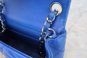 CHANEL/シャネル ミニマトラッセシングルフラップチェーンショルダーバッグ ラムスキン ブルー/シルバー金具 ショルダーバッグ 700060011