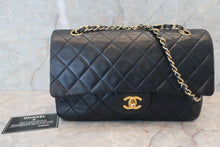 Load image into Gallery viewer, CHANEL Matelasse double flap double chain shoulder bag Lambskin Navy/Gold hadware Shoulder bag 600040145
