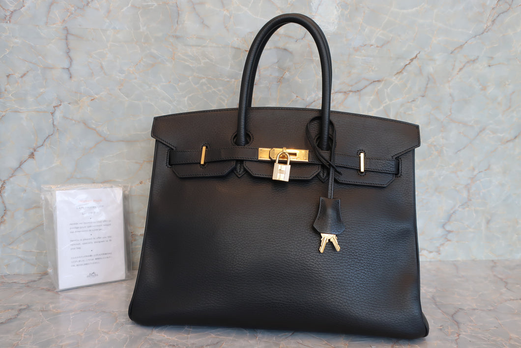 HERMES BIRKIN 35 Ardennes leather Black □G Engraving Hand bag 700010045