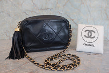 画像をギャラリービューアに読み込む, CHANEL/シャネル ココマークフリンジチェーンショルダーバッグ ラムスキン ネイビー/ゴールド金具 ショルダーバッグ 800050062
