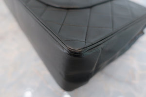 CHANEL Matelasse double flap chain shoulder bag Lambskin Black/Gold hadware Shoulder bag 600040125
