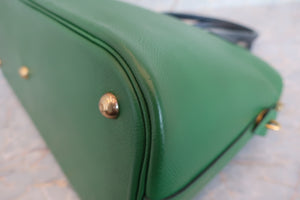 HERMES／エルメス ボリード35 クシュベル グリーン/ネイビー 〇Z刻印 ハンドバッグ 700060309