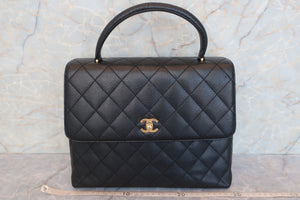 CHANEL/香奈儿 CF 梯形 手提包 荔枝皮 Black/Gold hadware(黑色/金色金属) 肩背包 600090173