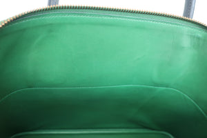 HERMES／エルメス ボリード35 クシュベル グリーン/ネイビー 〇Z刻印 ハンドバッグ 700060309