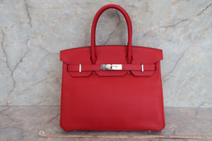 HERMES／エルメス バーキン30 ヴォーエプソン ルージュカザック □P刻印 ハンドバッグ 700060253
