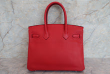 將圖片載入圖庫檢視器 HERMES／エルメス バーキン30 ヴォーエプソン ルージュカザック □P刻印 ハンドバッグ 700060253

