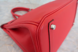 HERMES／エルメス バーキン30 ヴォーエプソン ルージュカザック □P刻印 ハンドバッグ 700060253