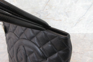 CHANEL/シャネル 復刻トート キャビアスキン ブラック/シルバー金具 トートバッグ 700060186