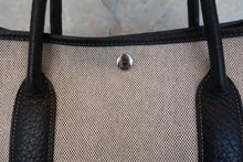 将图片加载到图库查看器，HERMES GARDEN PARTY PM BOLDIC Toile H/Leather Gray/Black Tote bag 600080089
