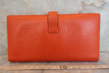 将图片加载到图库查看器，HERMES Bearn classic Chevre myzore goatskim Orange □G刻印 Wallet 600080094
