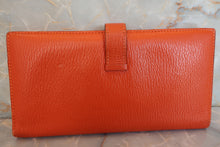 将图片加载到图库查看器，HERMES Bearn classic Chevre myzore goatskim Orange □G刻印 Wallet 600080094
