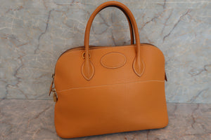 HERMES BOLIDE 35 Fjord leather Natural sable 〇W刻印 Hand bag 600050198
