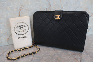 CHANEL Mini matelasse chain shoulder bag Lambskin Black/Gold hadware Shoulder bag 600090172