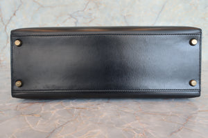 HERMES／エルメス ケリー32 ボックスカーフ ブラック ショルダーバッグ 700060289