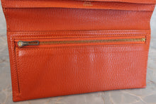 将图片加载到图库查看器，HERMES Bearn classic Chevre myzore goatskim Orange □G刻印 Wallet 600080094
