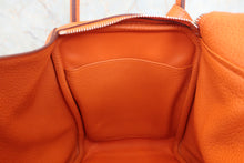 将图片加载到图库查看器，HERMES LINDY 30 Clemence leather Orange X刻印 Shoulder bag 800050097
