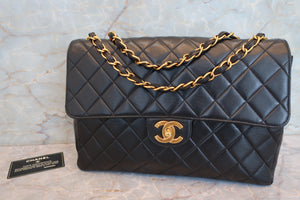 CHANEL Medium Matelasse single flap chain shoulder bag Lambskin Black/Gold hadware Shoulder bag 700090126