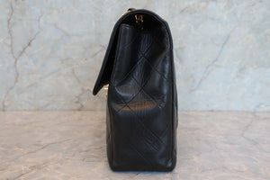 CHANEL Medium Matelasse single flap chain shoulder bag Lambskin Black/Gold hadware Shoulder bag 700090126