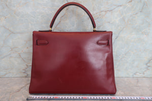 HERMES／エルメス ケリー32 ボックスカーフ ルージュアッシュ 〇N刻印 ハンドバッグ 700080042