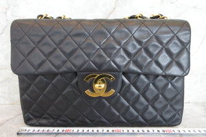 CHANEL/シャネル デカマトラッセシングルフラップチェーンショルダーバッグ ラムスキン ブラック/ゴールド金具 ショルダーバッグ 700060185