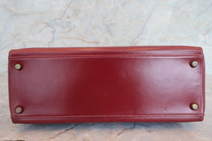 HERMES／エルメス ケリー32 ボックスカーフ ルージュアッシュ 〇N刻印 ハンドバッグ 700080042