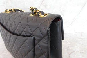 CHANEL/シャネル デカマトラッセシングルフラップチェーンショルダーバッグ ラムスキン ブラック/ゴールド金具 ショルダーバッグ 700060185