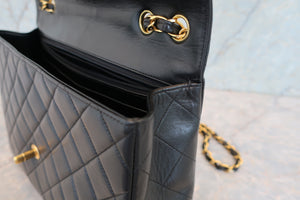 CHANEL Medium Matelasse single flap chain shoulder bag Lambskin Black/Gold hadware Shoulder bag 700090126
