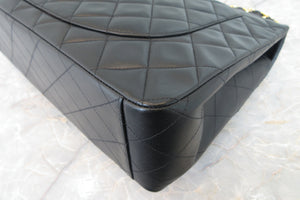 CHANEL/シャネル デカマトラッセシングルフラップチェーンショルダーバッグ ラムスキン ブラック/ゴールド金具 ショルダーバッグ 700060185