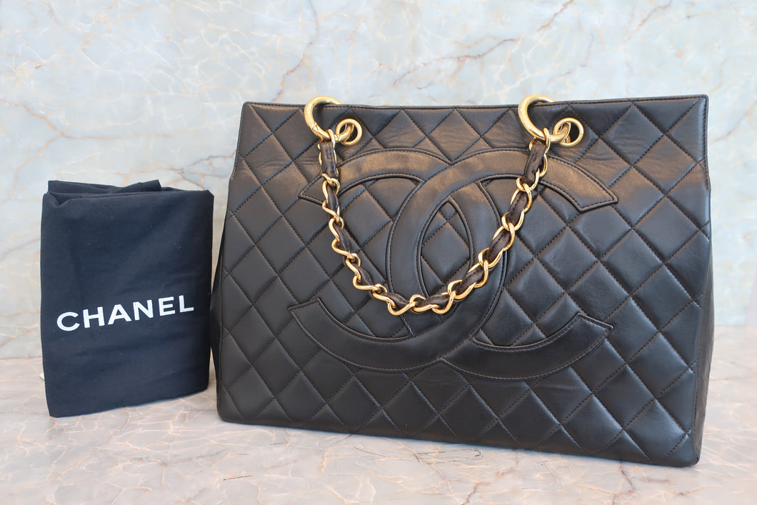 CHANEL/シャネル マトラッセチェーントートバッグ ラムスキン ブラック/ゴールド金具 トートバッグ 700070037