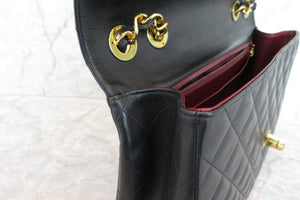 CHANEL/シャネル デカマトラッセシングルフラップチェーンショルダーバッグ ラムスキン ブラック/ゴールド金具 ショルダーバッグ 700060185