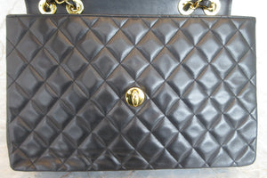 CHANEL/シャネル デカマトラッセシングルフラップチェーンショルダーバッグ ラムスキン ブラック/ゴールド金具 ショルダーバッグ 700060185