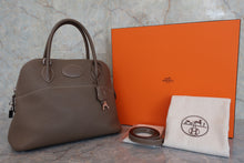 将图片加载到图库查看器，HERMES／BOLIDE 31 Clemence leather Etoupe gray □O刻印 Shoulder bag 800050095
