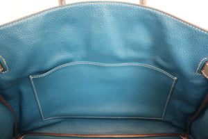 HERMES CANDY BIRKIN 35 Epsom leather Etain/Blue thalassa □O刻印 Hand bag 600050166