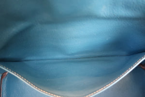 HERMES CANDY BIRKIN 35 Epsom leather Etain/Blue thalassa □O Engraving Hand bag 600050166