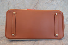 画像をギャラリービューアに読み込む, HERMES／エルメス バーキン35 バレニア/トワルアッシュ フィセル/パプリカ/フォーブ □R刻印 ハンドバッグ 800010006
