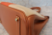画像をギャラリービューアに読み込む, HERMES／エルメス バーキン35 バレニア/トワルアッシュ フィセル/パプリカ/フォーブ □R刻印 ハンドバッグ 800010006
