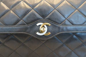 CHANEL/シャネル パリ限定マトラッセダブルフラップチェーンショルダーバッグ ラムスキン ブラック/ゴールド金具 ショルダーバッグ 600100207