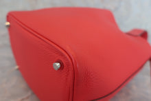 将图片加载到图库查看器，HERMES PICOTIN LOCK PM Clemence leather Rouge pivoine □R刻印 Hand bag 600050171
