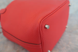 HERMES PICOTIN LOCK PM Clemence leather Rouge pivoine □R Engraving Hand bag 600050171