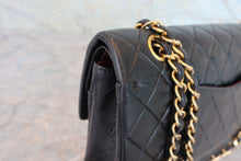 Load image into Gallery viewer, CHANEL Matelasse double flap double chain shoulder bag Lambskin Black/Gold hadware Shoulder bag 800070183
