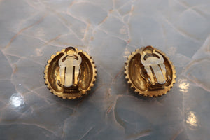 CHANEL CC mark Round earring Gold plate Gold Earring 500110054