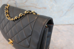 CHANEL/シャネル ダイアナマトラッセチェーンショルダーバッグ ラムスキン ブラック/ゴールド金具 ショルダーバッグ 700090098