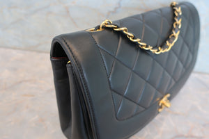 CHANEL/シャネル ダイアナマトラッセチェーンショルダーバッグ ラムスキン ブラック/ゴールド金具 ショルダーバッグ 700090098