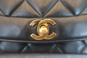 CHANEL/シャネル ダイアナマトラッセチェーンショルダーバッグ ラムスキン ブラック/ゴールド金具 ショルダーバッグ 700090098