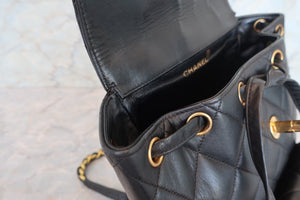 CHANEL/シャネル マトラッセチェーンリュック ラムスキン ブラック/ゴールド金具 リュック 700080061