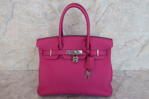 HERMES BIRKIN 30 Togo leather Rose purple A Engraving Hand bag 600080127