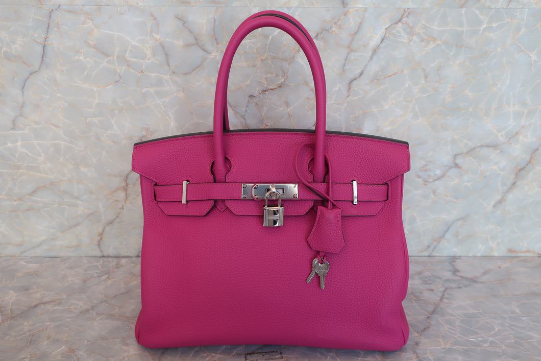 HERMES BIRKIN 30 Togo leather Rose purple A Engraving Hand bag 600080127