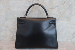 HERMES／エルメス ケリー32 ボックスカーフ ブラック □E刻印 ハンドバッグ 700070052