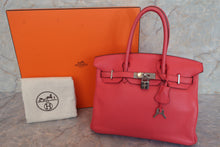 将图片加载到图库查看器，HERMES BIRKIN 30 Clemence leather Bougainvillier □N刻印 Hand bag 600080115
